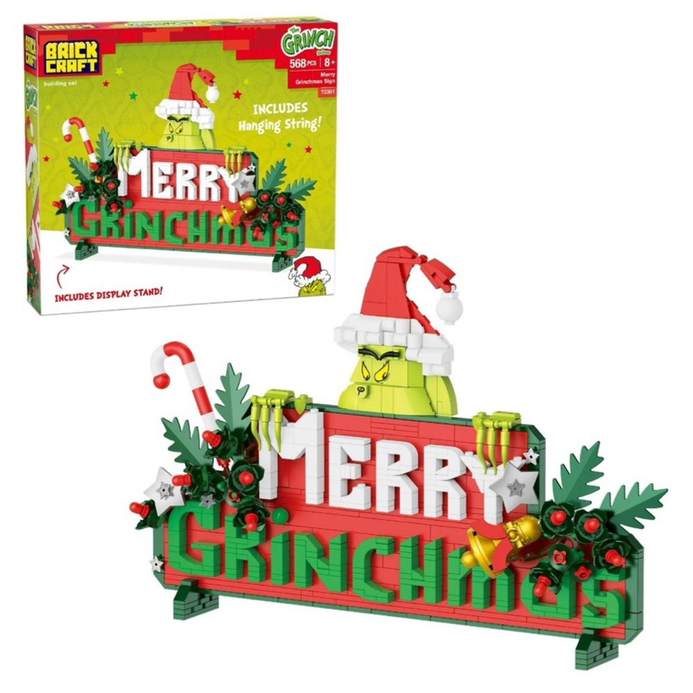 NEW Brick Craft Building Set Grinchmas Sign One Size Red Green